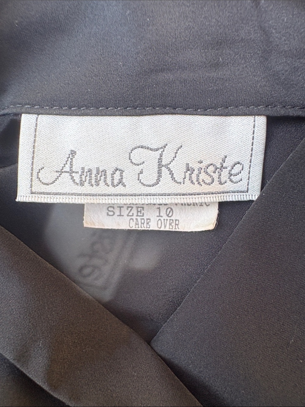 Vintage Anna Kriste 80’s Black Blouse size 10 AV13 - Picture 5 of 7